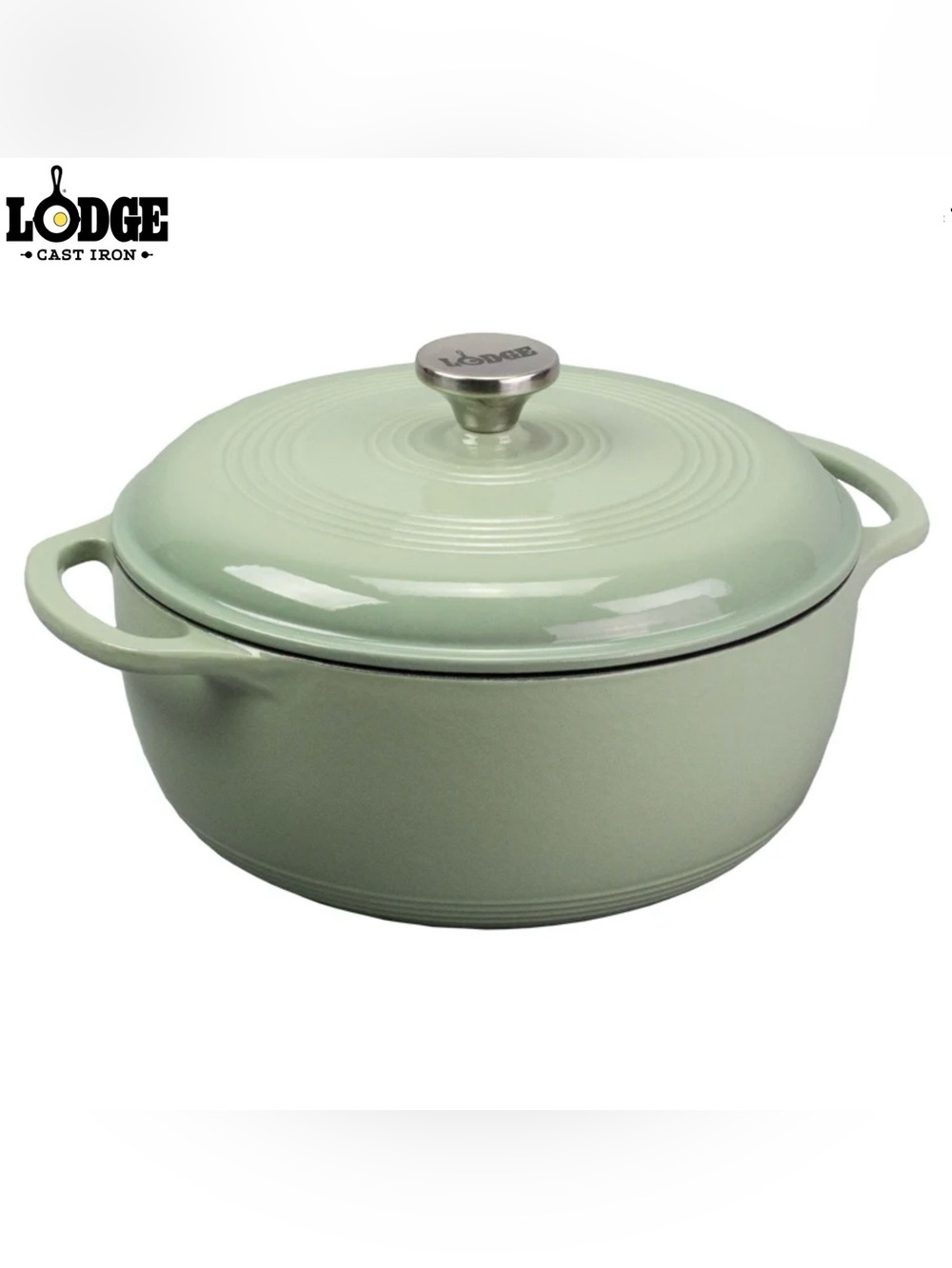 Lodge 7.5 Quart Desert Sage Essential Enamel Cast Iron Dutch Oven